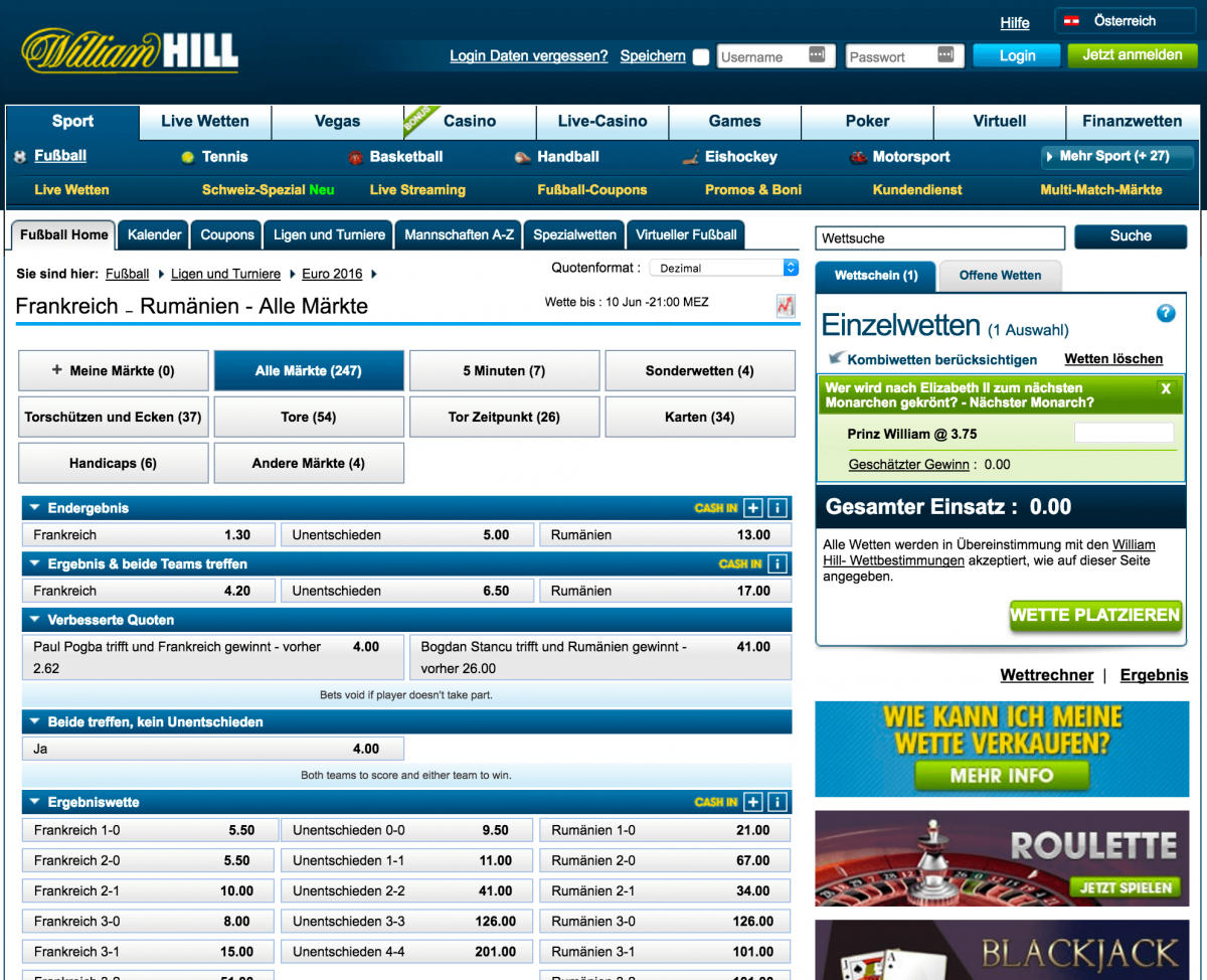 williamhill sonderweten