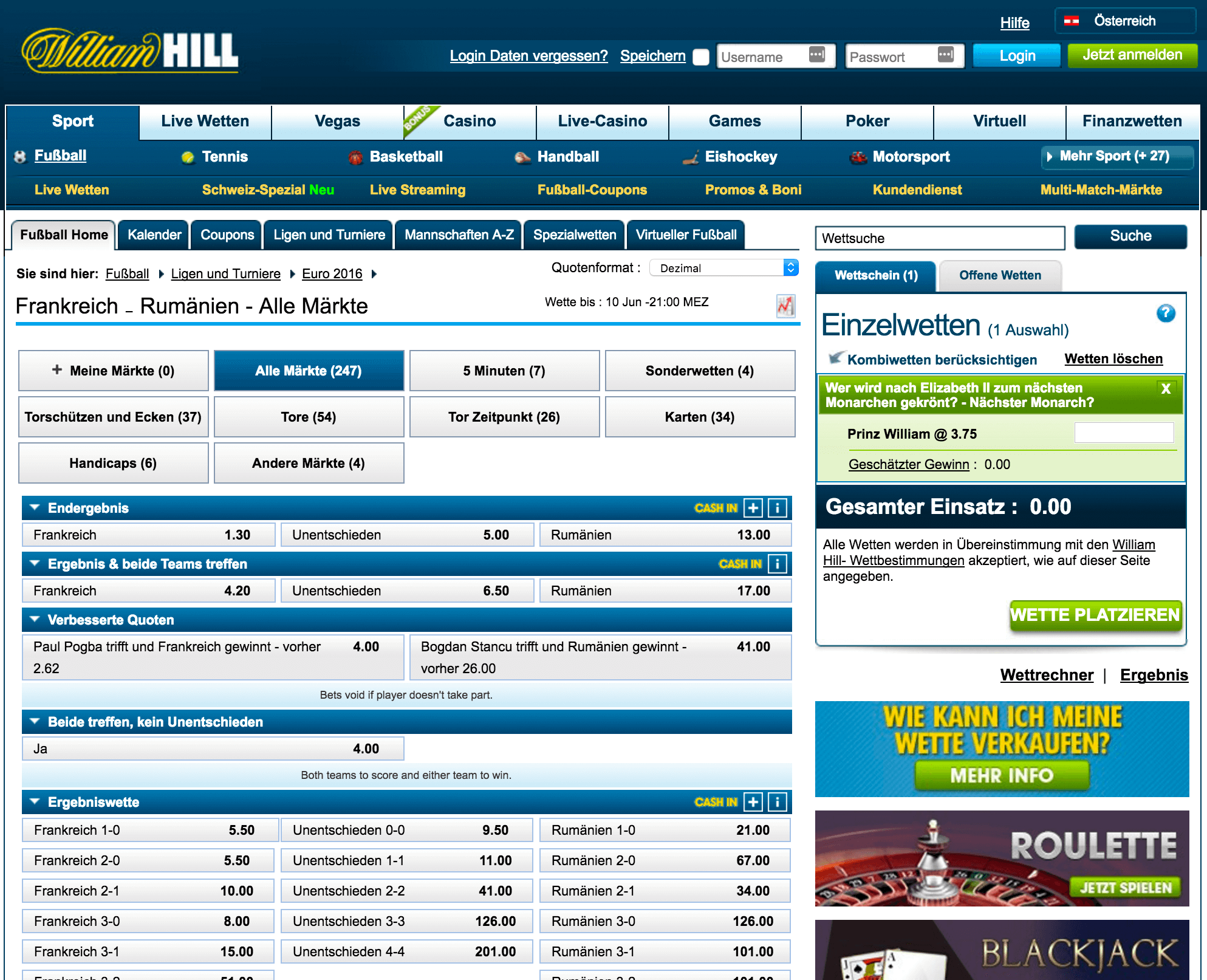 william hill sonderweten