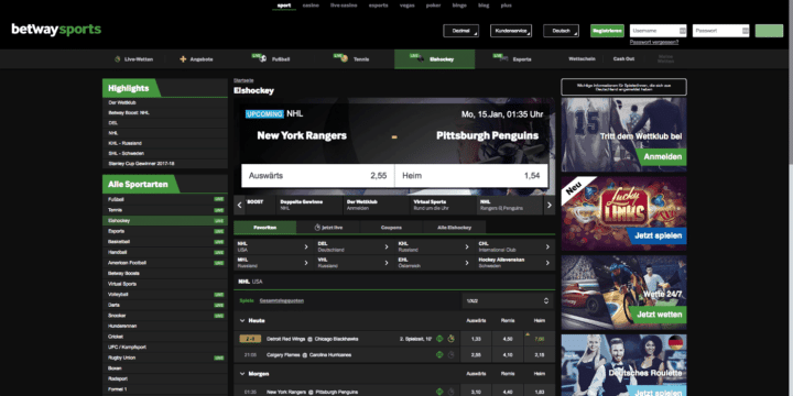 Betway Eishockey Wetten Betway Eishockey Wetten