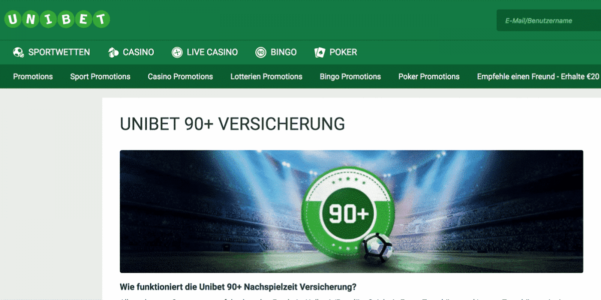 unibet 90 plus versicherung