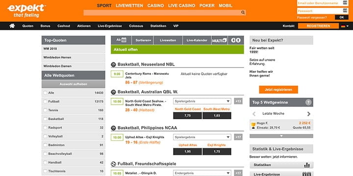 Expekt Wettangebot Expekt Wettangebot