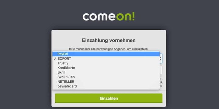 Comeon Einzahlungen Comeon Einzahlungen