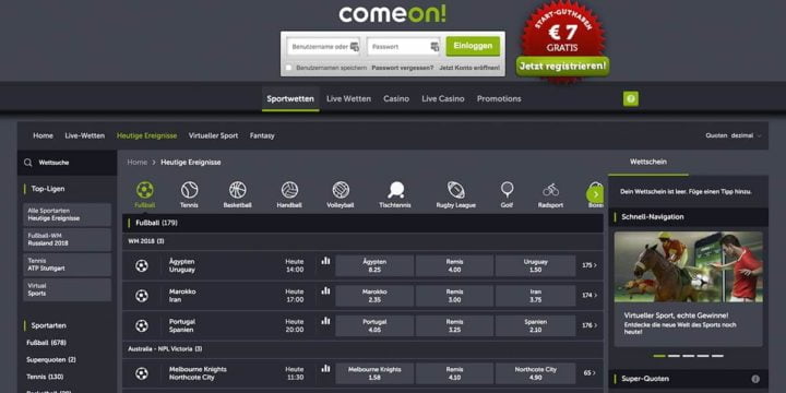 Comeon Heutige Wetten Comeon Heutige Wetten