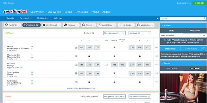 Sportingbet Livewetten Sportingbet Livewetten