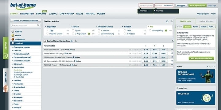 Bet at Home Handball Wetten