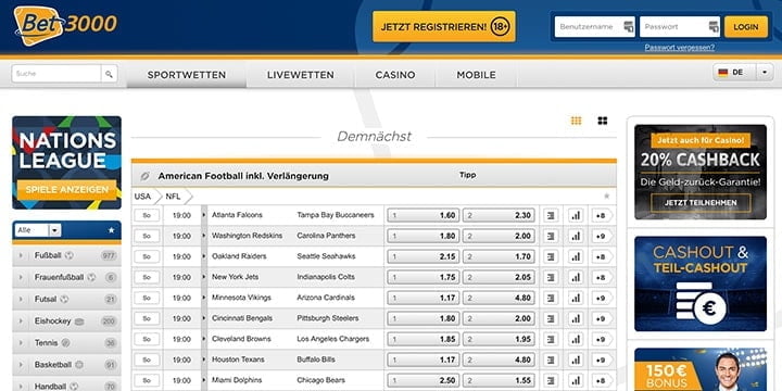 Bet3000 Football Wetten Bet3000 Football Wetten