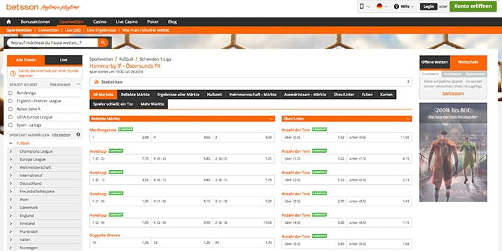 Betsson In-Play Betsson In-Play
