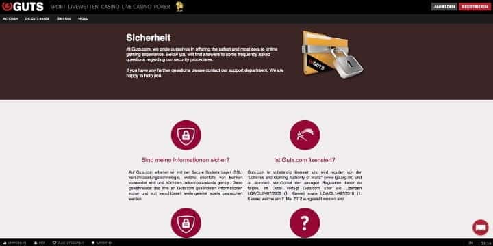 Guts.com Sicherheit