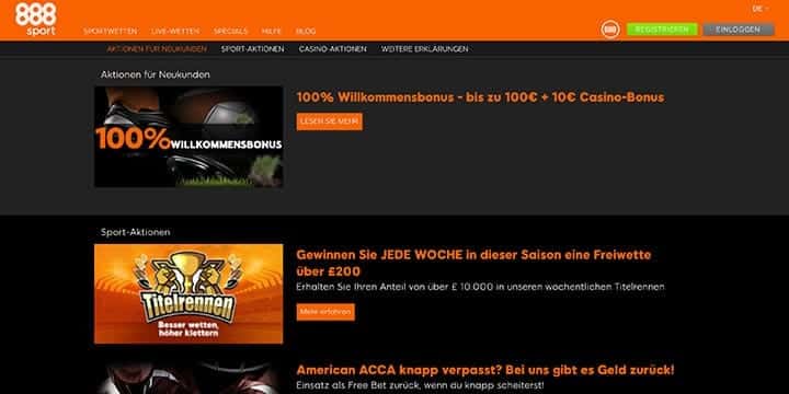 888Sport Sportwetten Aktionen 888Sport Sportwetten Aktionen