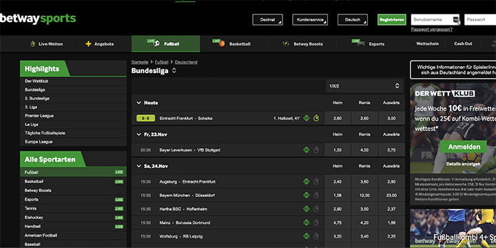Betway Bundesliga Wetten Betway Bundesliga Wetten