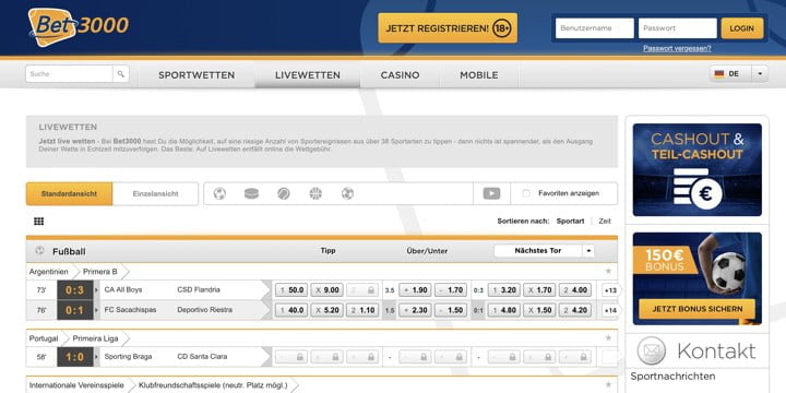 bet3000 livewetten uebersicht