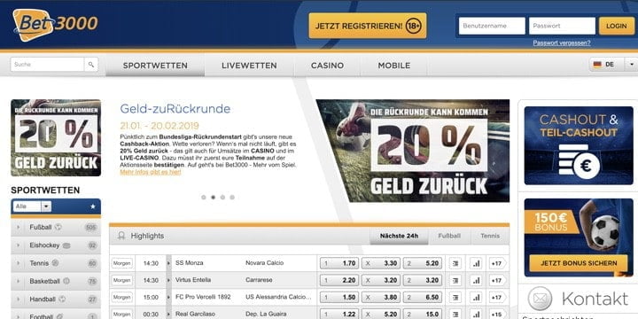 Bet3000 Sportwetten Bet3000 Sportwetten