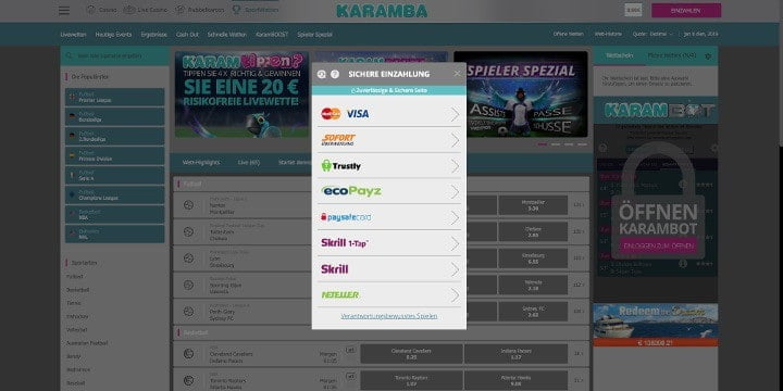 Karamba Sportwetten Einzahlungen Karamba Sportwetten Einzahlungen