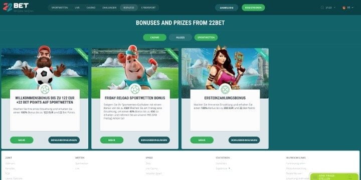 22Bet Aktionen 22Bet Aktionen