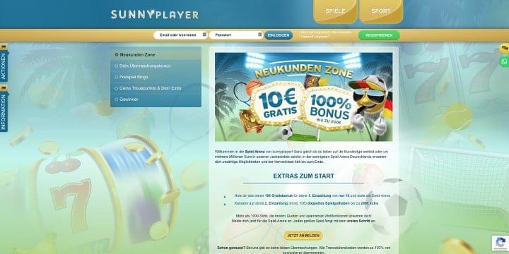 Sunnyplayer Sportwetten Willkommensbonus