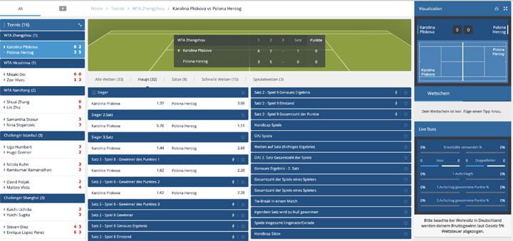 Sunmaker In-Play Wetten