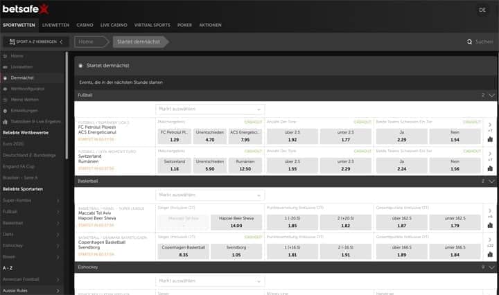 Betsafe Last Minute Wetten