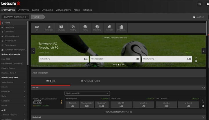 Betsafe Live Wetten