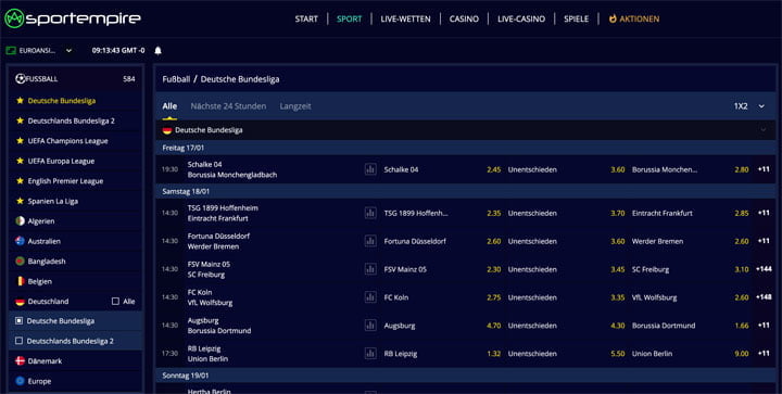 Sportempire Bundesliga Wetten