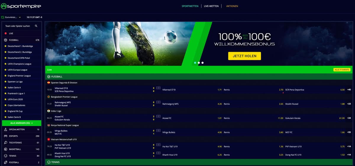 Sportempire Sportwetten