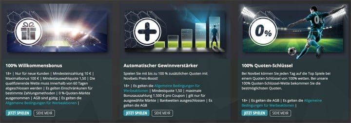 Novibet Bonus Aktionen