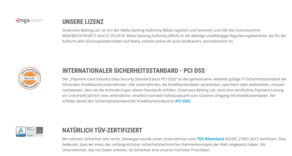 NEO.bet Sicherheit