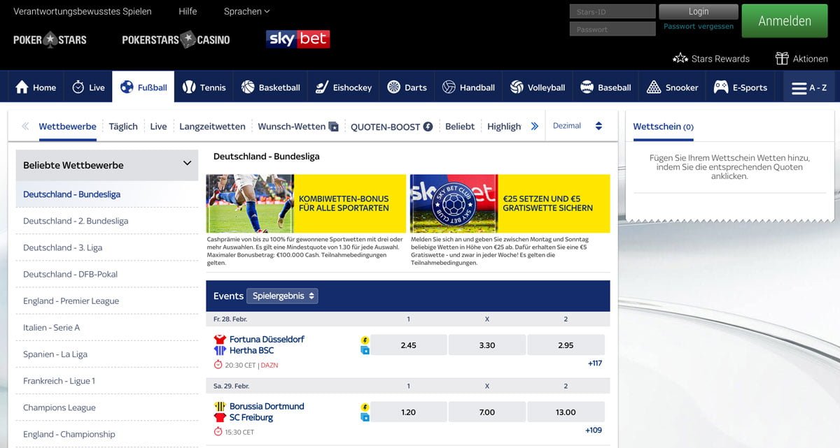 Skybet Bundesliga Wetten