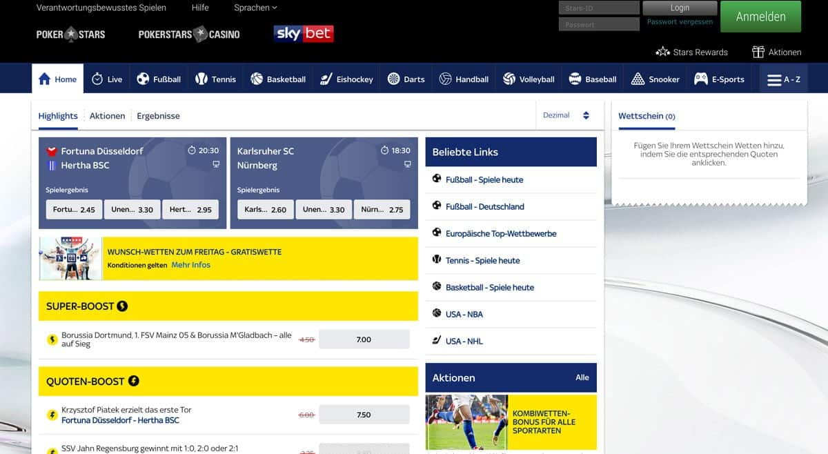 Skybet Sportwetten