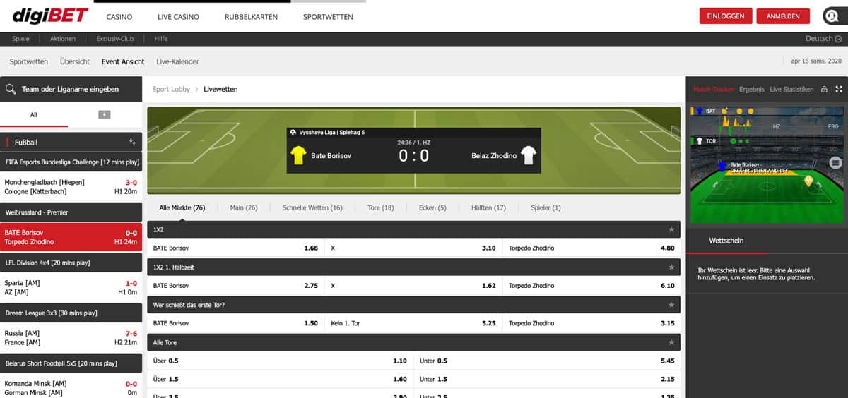 Digibet Live Wetten