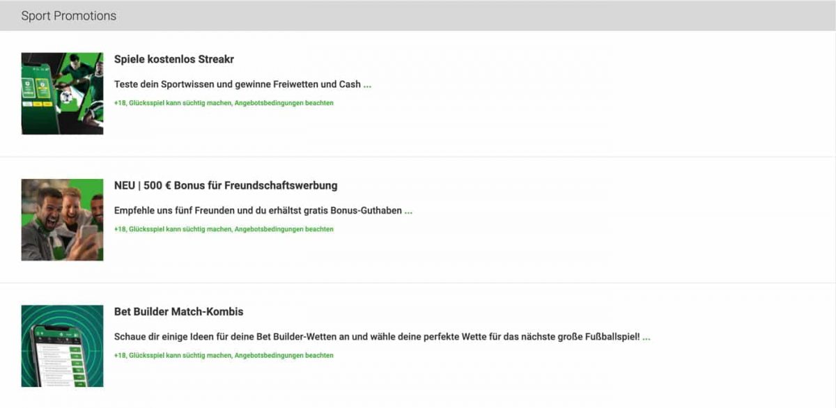 Unibet Aktionen