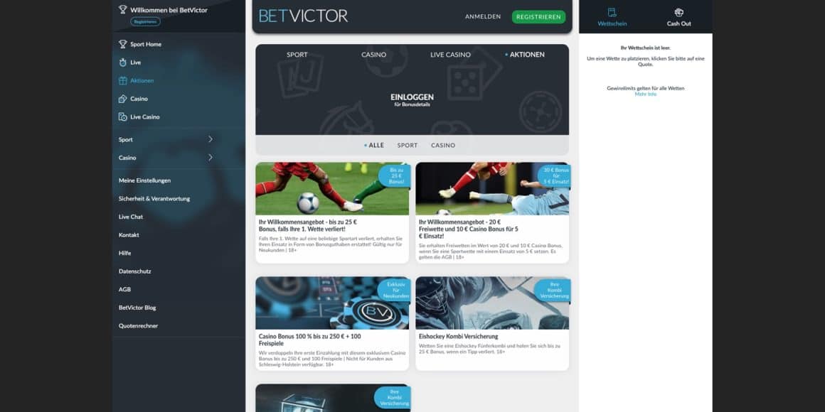 Betvictor Aktionen