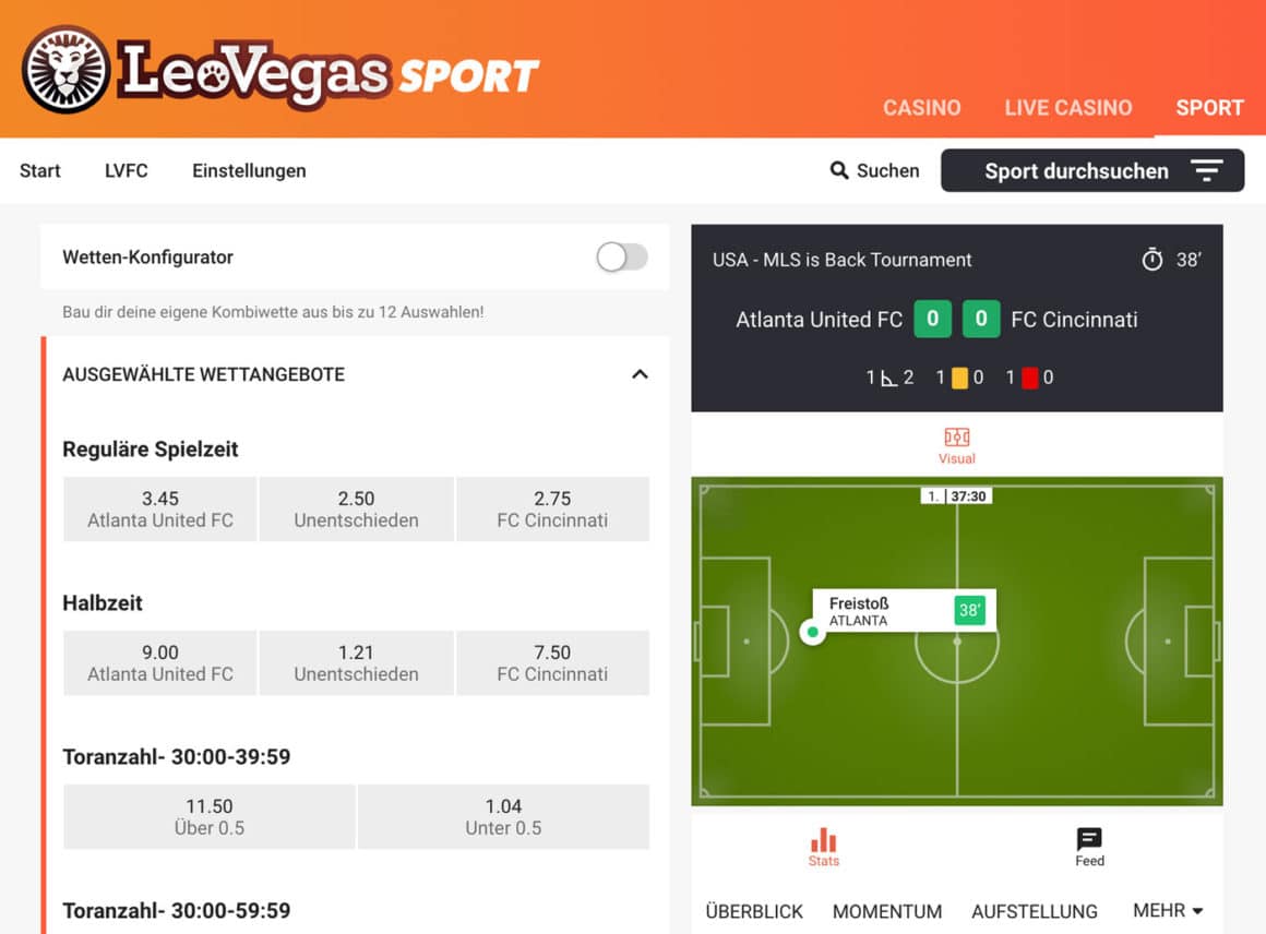 LeoVegas  Live Wetten