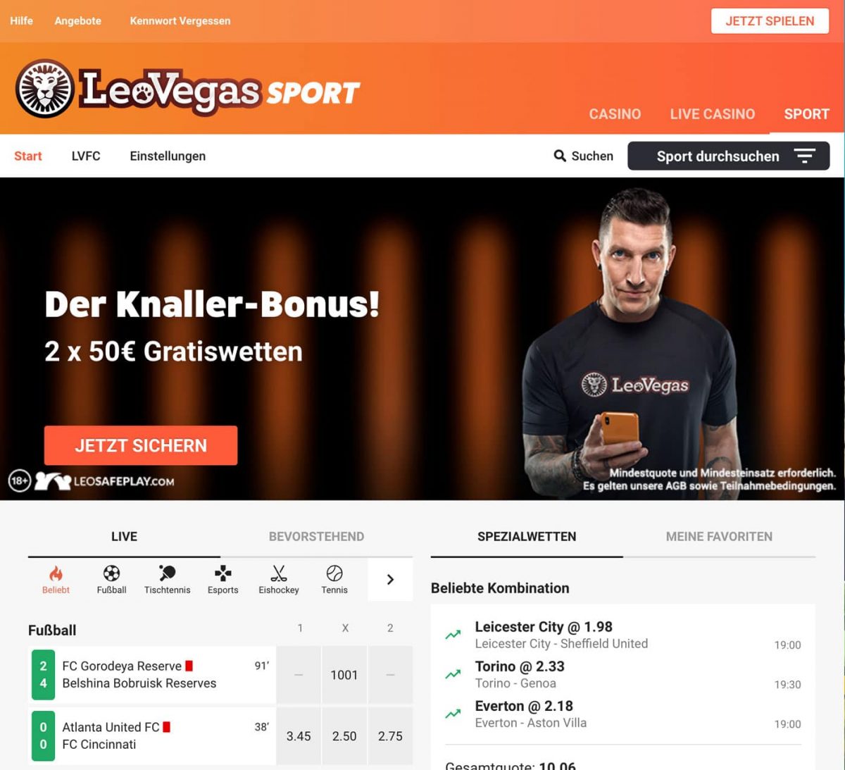 LeoVegas Sportwetten