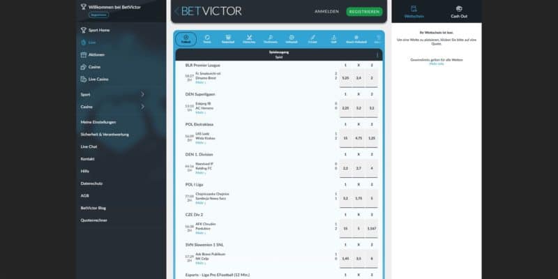 Betvictor Live Wetten