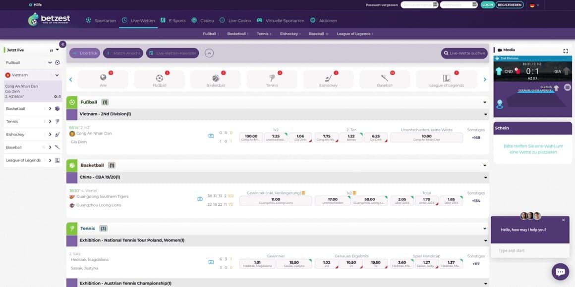 Betzest Live Wetten