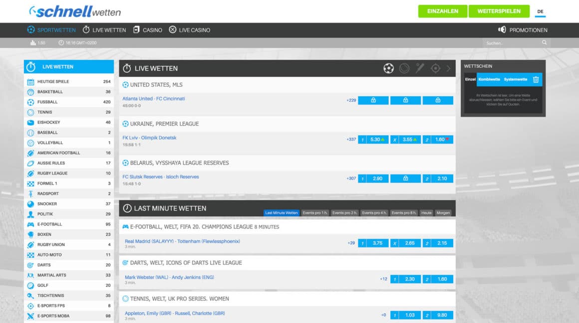 Schnellwetten Sportwetten