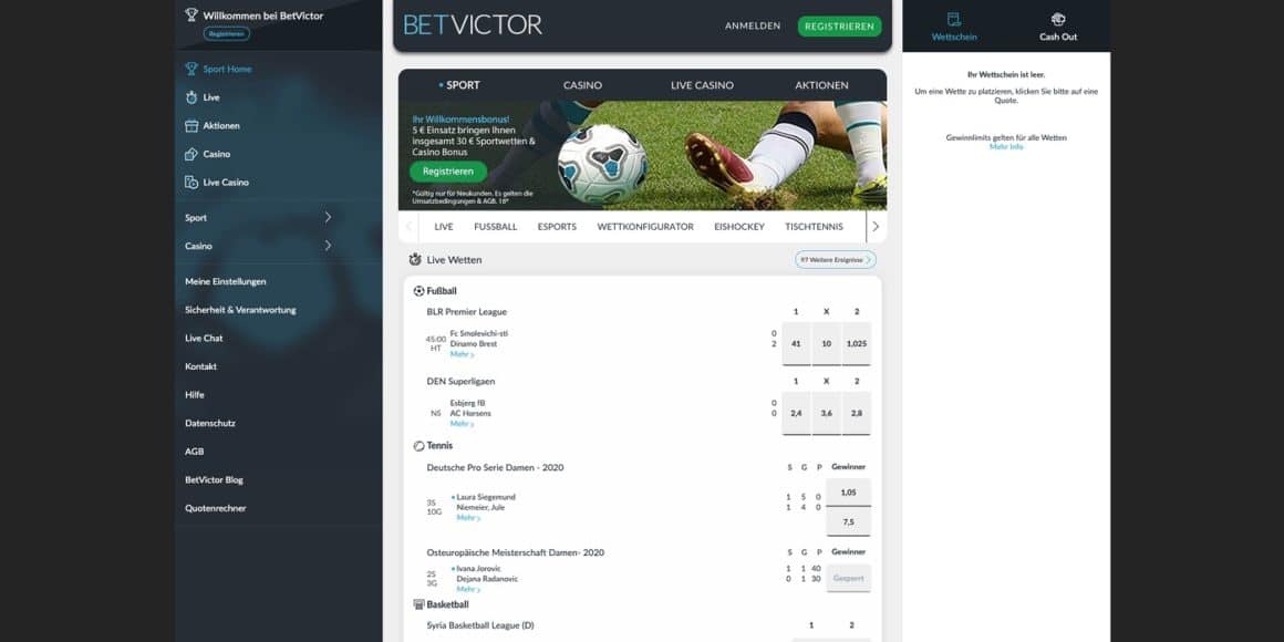 Betvictor Sportwetten