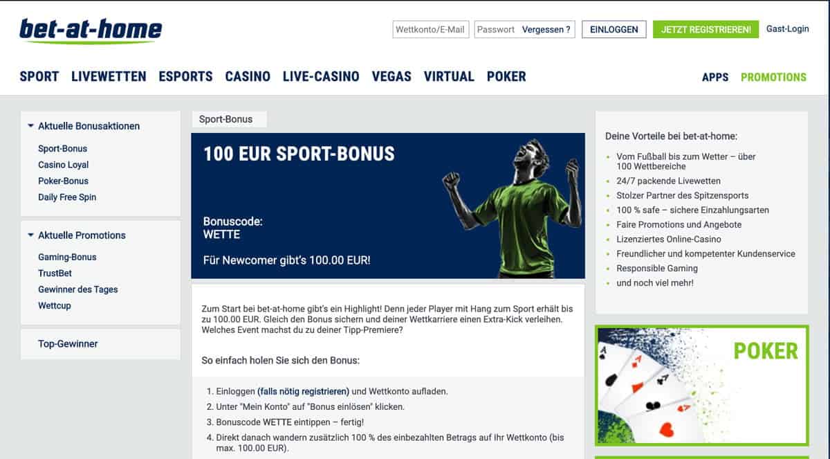 Bet at Home Sonderbonus