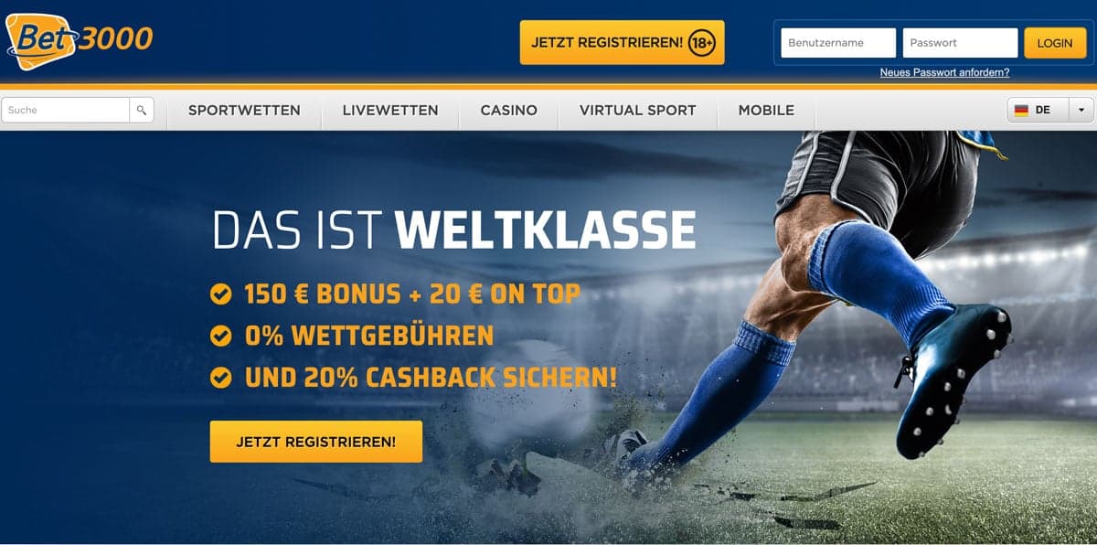 Bet3000 Bonus