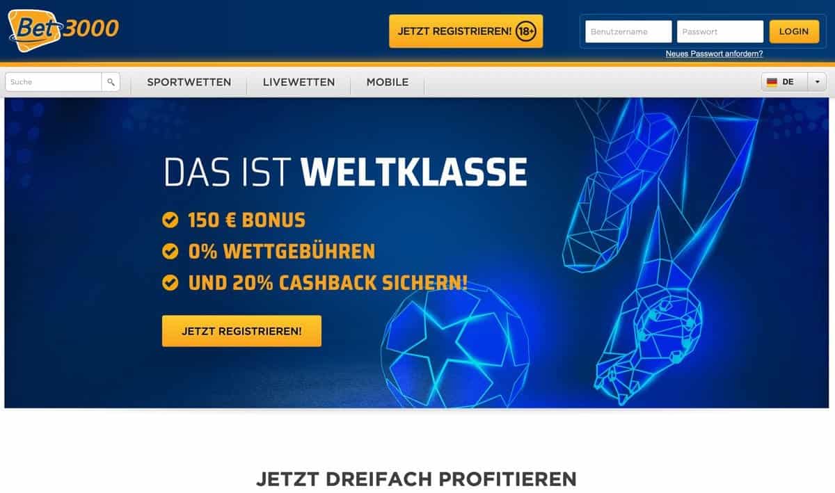Bet3000 Bonus