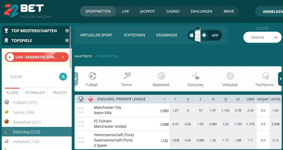 22Bet 22Bet Sportwetten