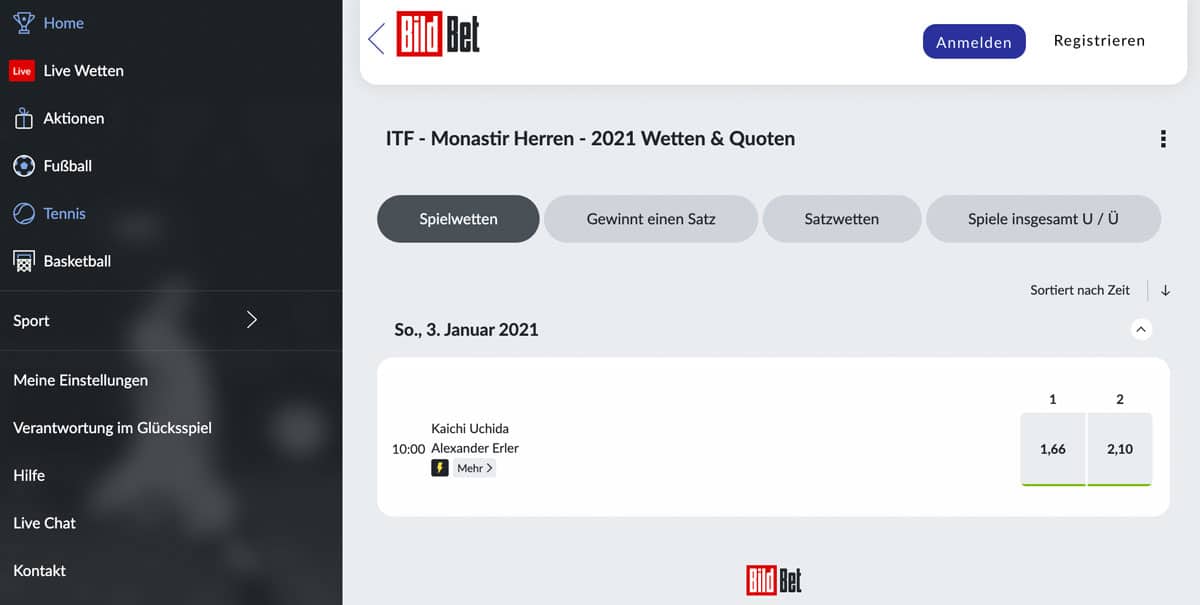 Tennis Wetten BildBet