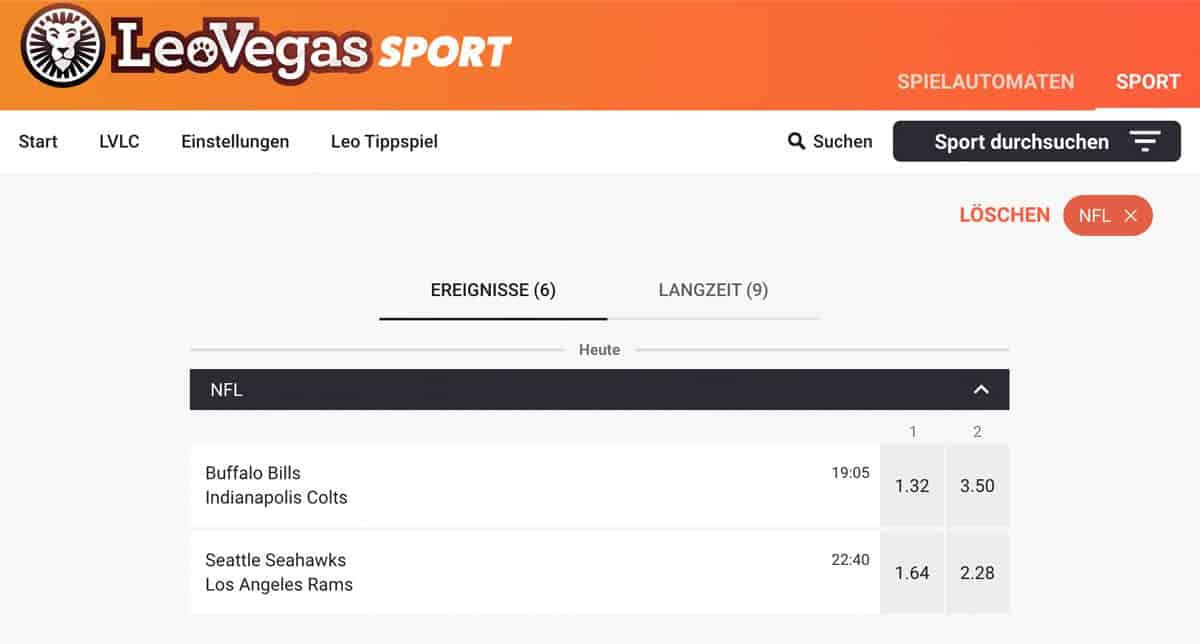 Leovegas NFL Wetten