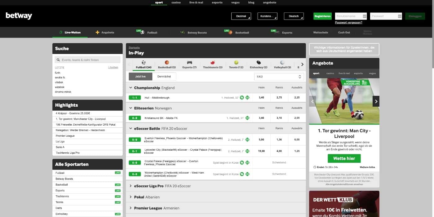 Betway Live Wetten