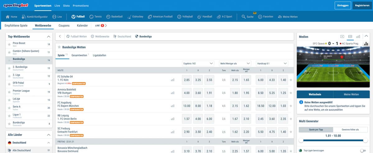 Sportingbet Bundesliga Wetten
