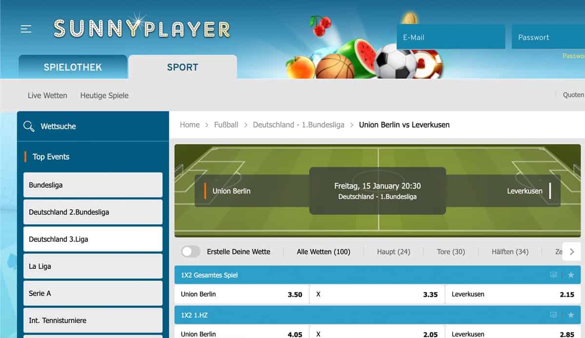 Sunnyplayer Sonderwetten