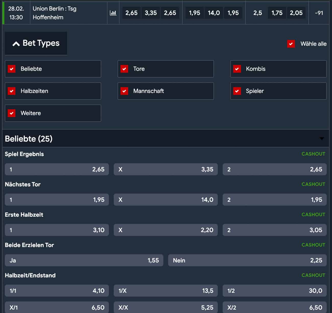 Tipbet Sonderwetten