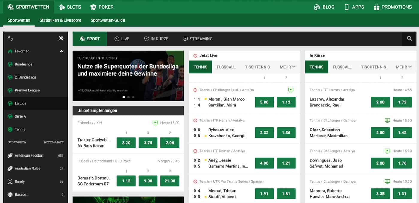 Unibet Sportwetten