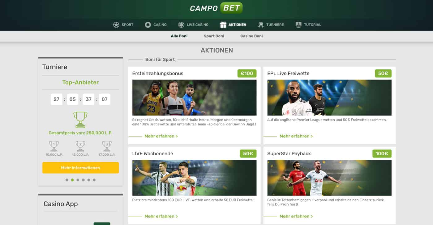 Campobet Bonus Aktionen