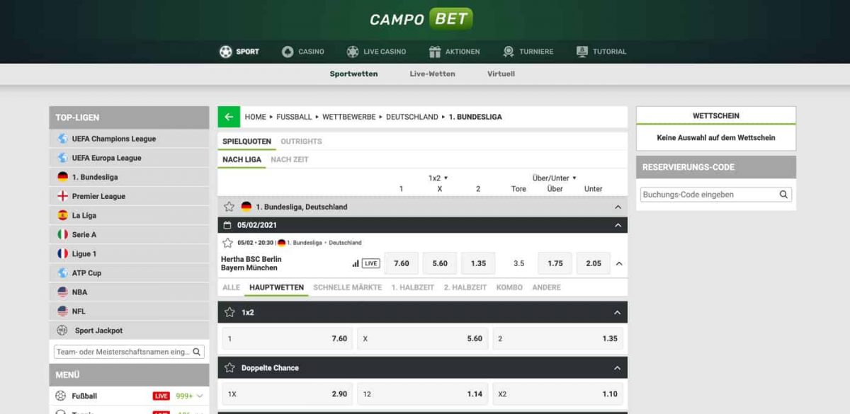 Campobet Bundesliga Wetten